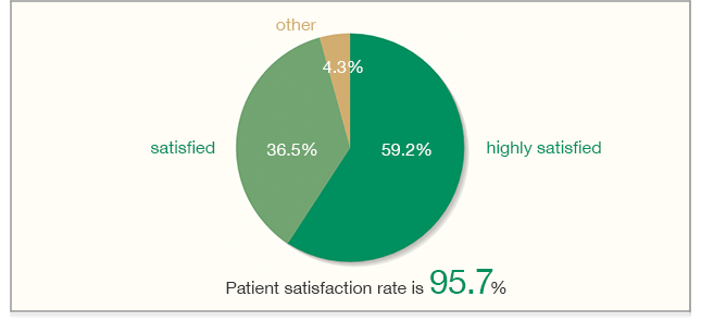 Graph : 97% of patients say "Satisfied" with our care